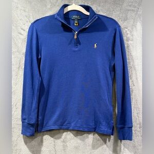 Polo Ralph Lauren Youth Boys M 10-12 Electric Blue Quarter Zip Pullover Sweater